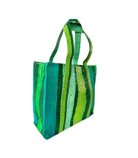 Shopping bag de rafia verde
